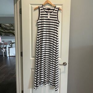 Black and White Striped Maxi Dress